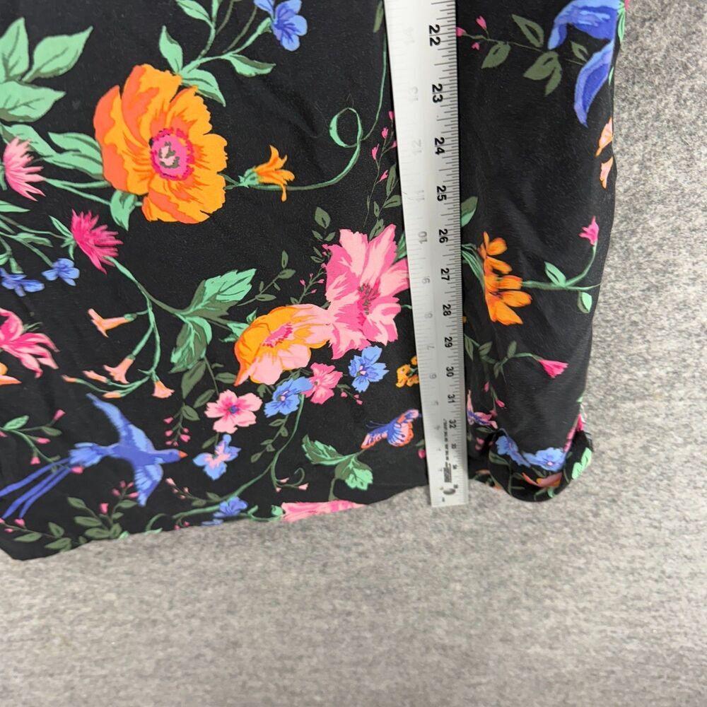 Old Navy Dress Women S Small Black Floral Shift Short Hook & Eye Long Sleeve - Picture 7 of 8